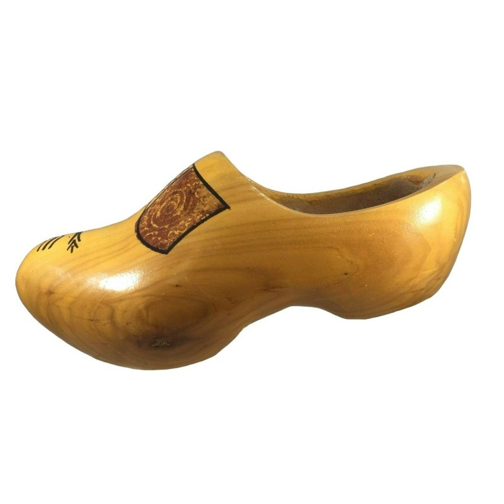Old Vintage Dutch Wooden Shoes Hand Carved Hand Painted Clogs Holland 24.5 cm 38